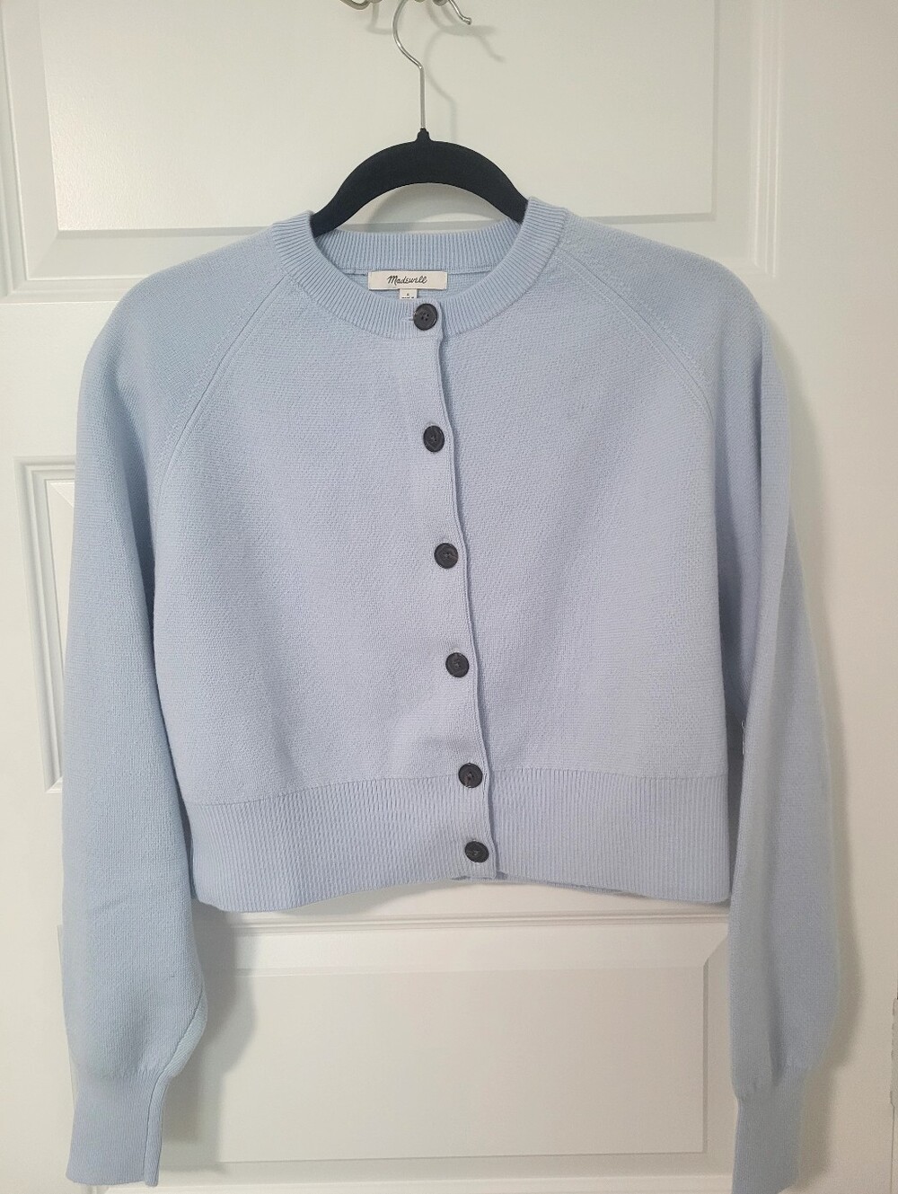Madewell Merino Cecily Cardiagn Light Blue Size Small 100% Merino Wool NWT